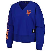 Women's DKNY Sport Royal New York Mets Lily V-Neck Pullover Sweatshirt