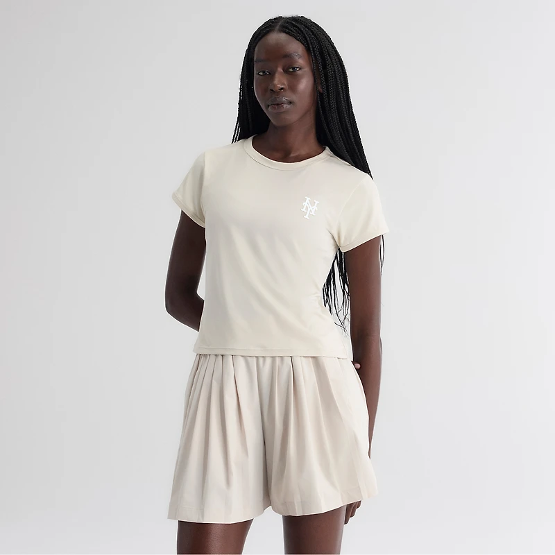 T-shirt à pochette gris New York Mets pour femmes de Fanatics