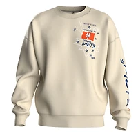 Sweat-shirt polaire beige à motif graffiti des Mets de New York pour femme, la marque Fanatics.
