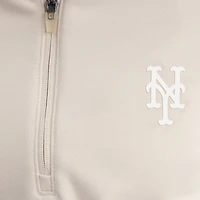 Women's Fanatics Gray New York Mets Oversized Clutch Tri-Blend Half-Zip Pullover