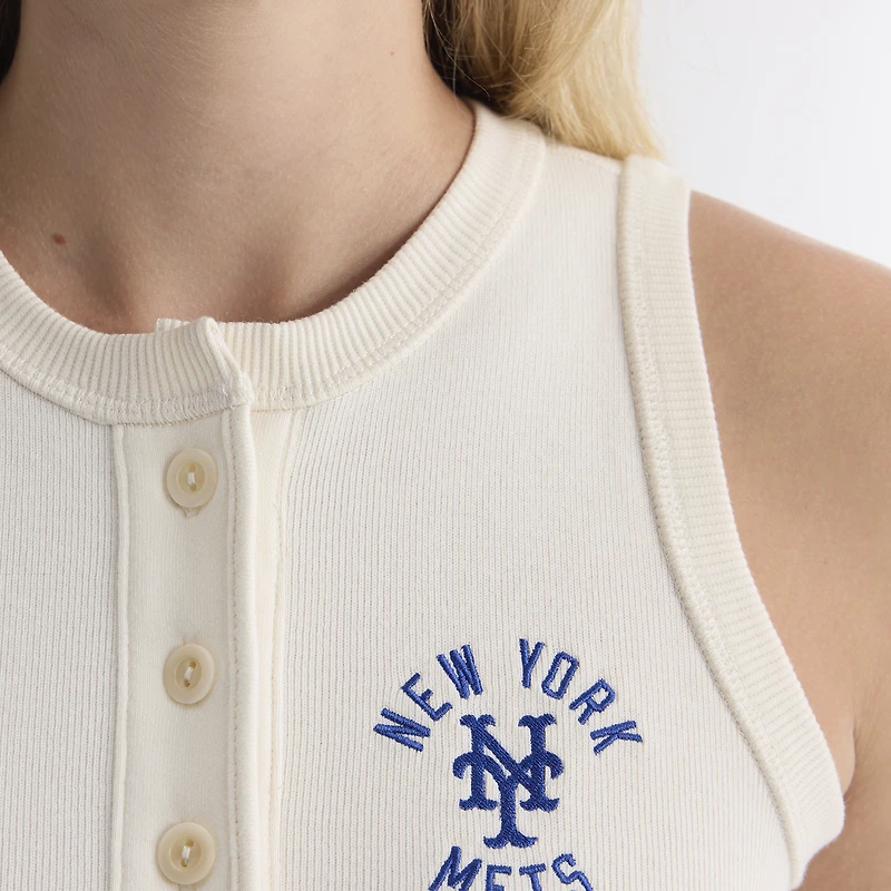 Women's Fanatics Bisque New York Mets Iconic Ribbed Knit Tank
