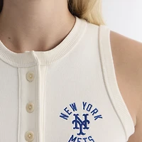 Women's Fanatics Bisque New York Mets Iconic Ribbed Knit Tank