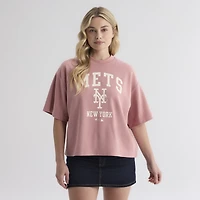 Women's Fanatics Faded Rose New York Mets Iconic Boxy T-Shirt