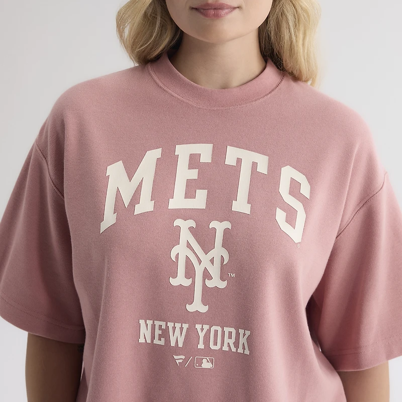 T-shirt Fanatics Faded Rose New York Mets Iconic Boxy pour femmes