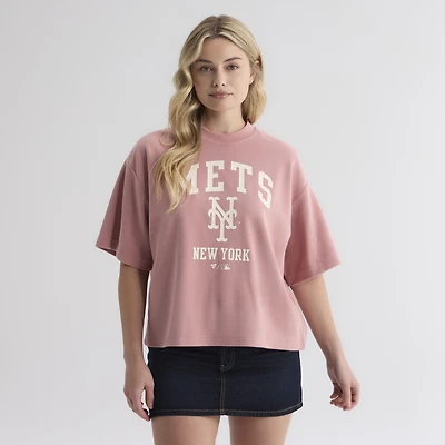 Women's Fanatics Faded Rose New York Mets Iconic Boxy T-Shirt