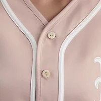 Women's Fanatics Faded Rose New York Mets Iconic Full-Button Satin Baseball Top