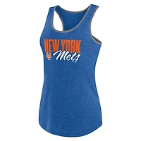 Women's Fanatics Heather Royal New York Mets Fuel Racerback Tank Top