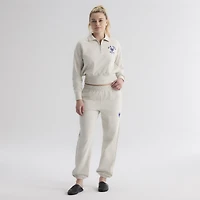 Women's Fanatics Oatmeal Heather New York Mets Iconic Terry Quarter-Zip Sweatshirt