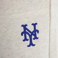 Women's Fanatics Oatmeal Heather New York Mets Iconic Terry Track Pants
