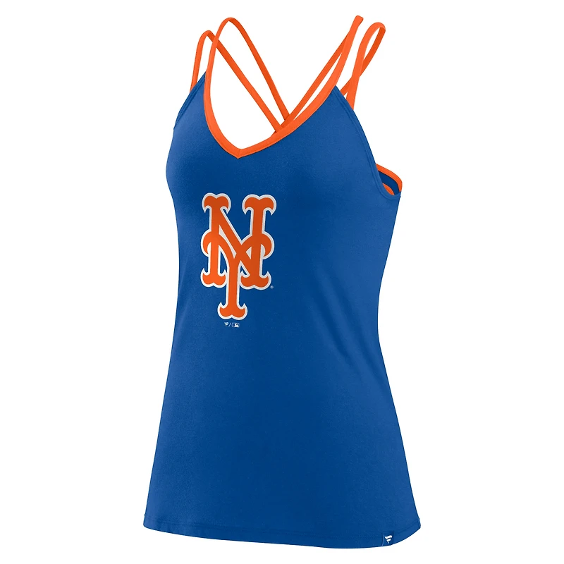 Débardeur à col en V Fanatics Royal New York Mets Barrel It Up pour femmes