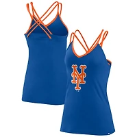 Women's Fanatics Royal New York Mets Barrel It Up Cross Back V-Neck Tank Top