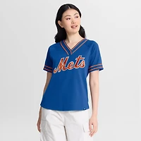 Women's Fanatics Royal New York Mets Diva Race Ahead Raglan V-Neck T-Shirt