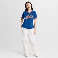Women's Fanatics Royal New York Mets Diva Race Ahead Raglan V-Neck T-Shirt