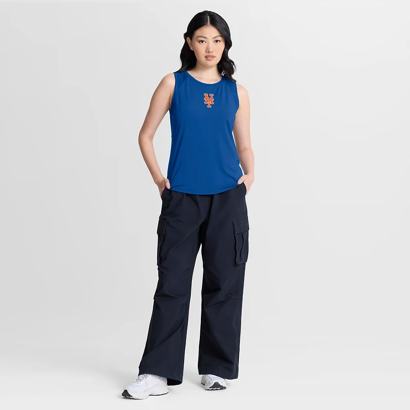 Débardeur de performance Fanatics Royal New York Mets pour femme, dos en maille drapée