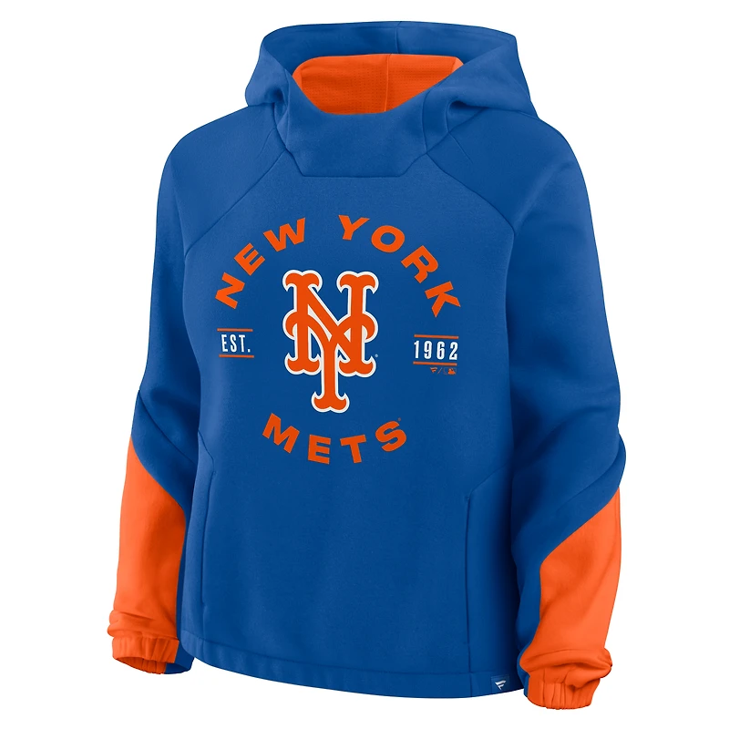 Women's Fanatics Royal New York Mets Oversized Time to Win Pullover Hoodie