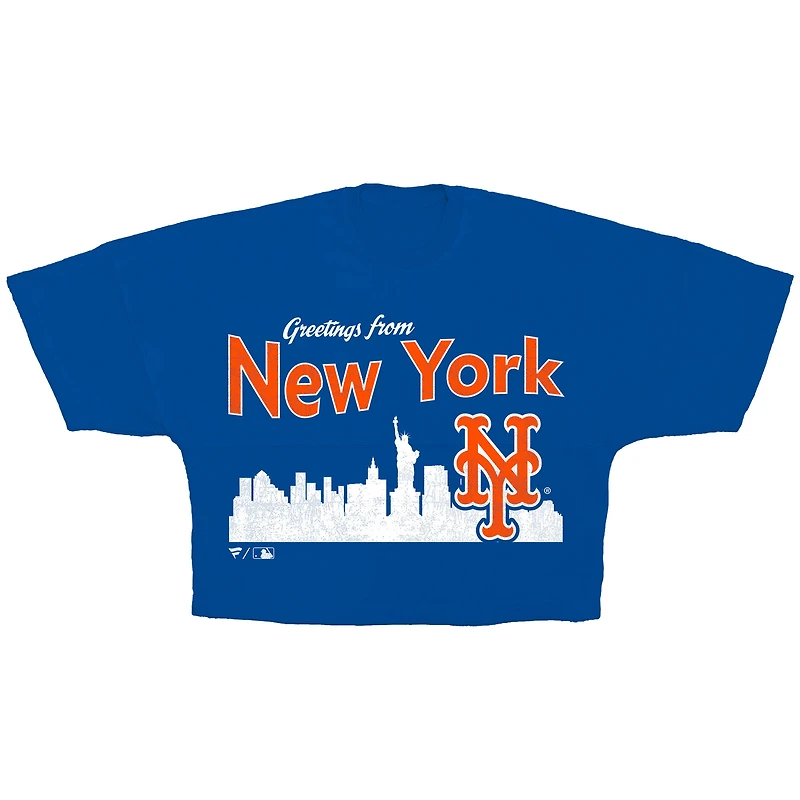 Women's Fanatics  Royal New York Mets Skyline Crop T-Shirt