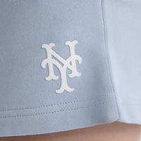 Women's Fanatics Sky Blue New York Mets Iconic Terry Track Shorts