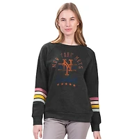 Sweat-shirt à rayures Allana pour femme G-III 4Her by Carl Banks, anthracite, New York Mets