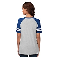 T-shirt raglan à col en V G-III 4Her pour femme par Carl Banks, gris chin