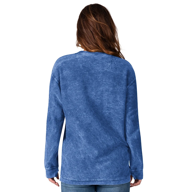 Sweat-shirt en velours côtelé confortable G-III 4Her par Carl Banks Royal New York Mets pour femme