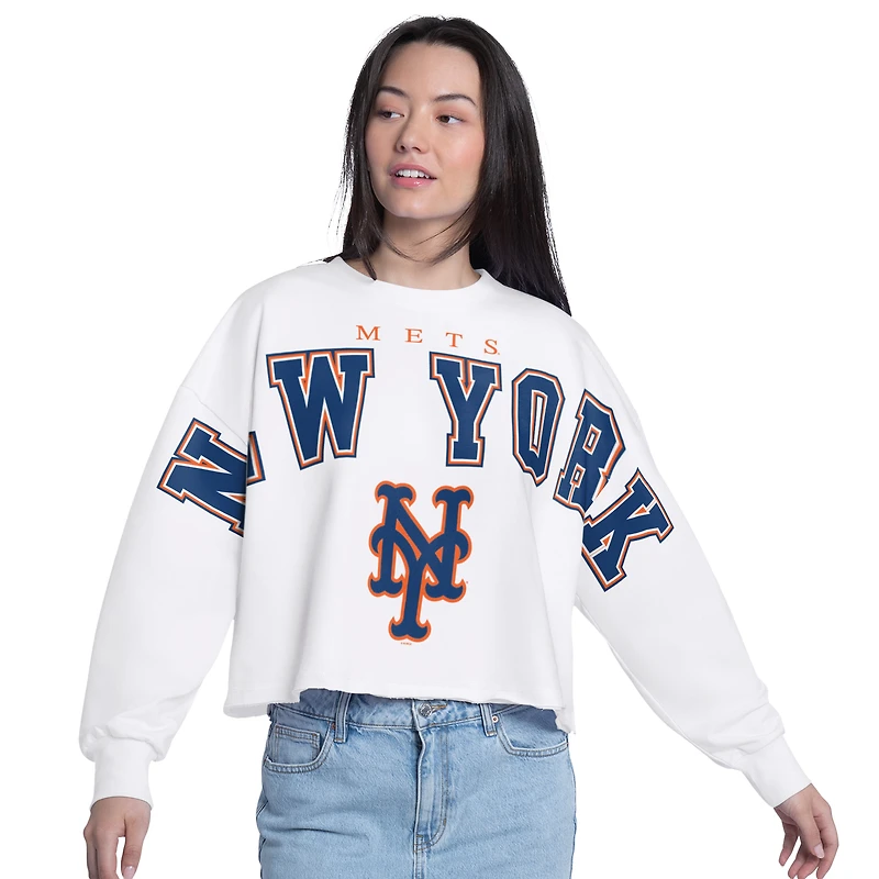 Sweat-shirt court G-III 4Her pour femme par Carl Banks, blanc