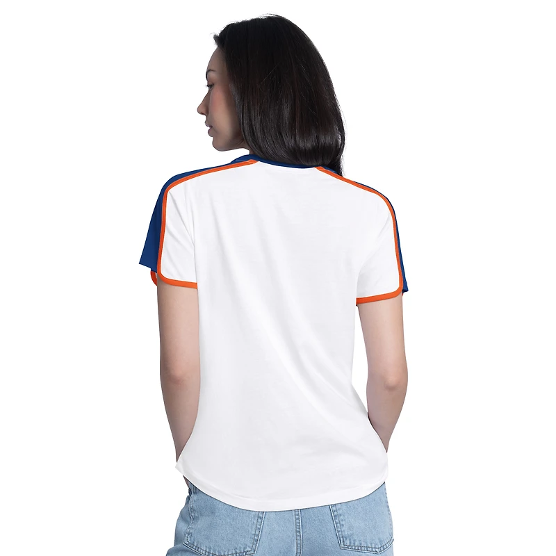 T-shirt mode G-III 4Her pour femmes par Carl Banks, blanc, New York Mets First Lane Fashion