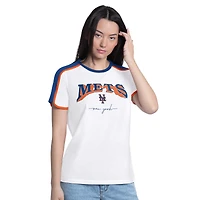 Women's G-III 4Her by Carl Banks  White New York Mets First Lane Fashion T-Shirt