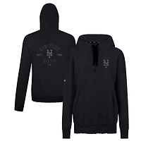 Sweat à capuche épaules tombantes noir pour femme Levelwear des Mets de New York Waterfall Nightfall