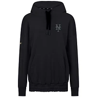 Sweat à capuche épaules tombantes noir pour femme Levelwear des Mets de New York Waterfall Nightfall