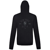Sweat à capuche épaules tombantes noir pour femme Levelwear des Mets de New York Waterfall Nightfall