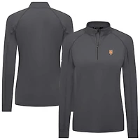 Women's Levelwear Charcoal New York Mets Kinetic Insignia 2.0 Raglan Quarter-Zip Top