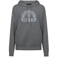Women's Levelwear Gray New York Mets Adorn Banner Arch Pullover Hoodie