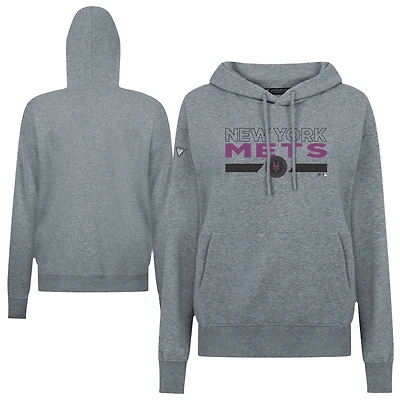 Women's Levelwear  Gray New York Mets City Connect Adorn No Hitter Pullover Hoodie
