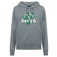 Sweat à capuche gris pour femme Levelwear New York Mets St. Patrick's Day Adorn Shamrock