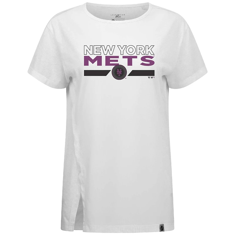 Women's Levelwear White New York Mets City Connect Influx No Hitter T-Shirt
