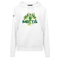 Sweat à capuche blanc pour femme Levelwear New York Mets St. Patrick's Day Adorn Shamrock