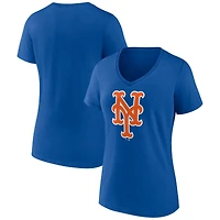 Women's Logo Athletic  Royal New York Mets Official V-Neck T-Shirt