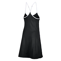 Robe noire Lusso New York Mets Nakita à bretelles et encolure dégagée pour femme