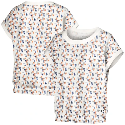 T-shirt Madge Dolman tri-mélange des Mets de New York Lusso White pour femme