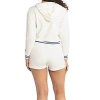 Women's Lusso  White New York Mets Maeg Tri-Blend Pocket Shorts