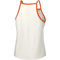Women's Lusso  White New York Mets Nadine Halter Tank Top