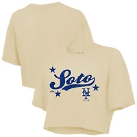 Haut court boxy crème Juan Soto de Majestic Threads pour femme, des Mets New York