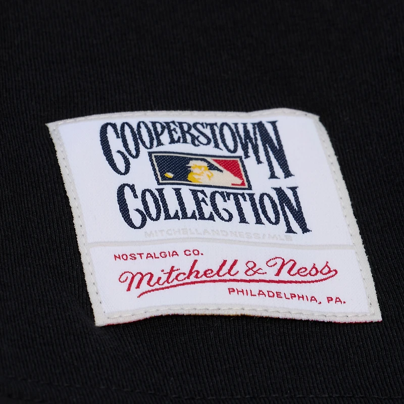 Women's Mitchell & Ness Black New York Mets Cooperstown Collection Phantom Cropped T-Shirt