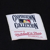 Women's Mitchell & Ness Black New York Mets Cooperstown Collection Phantom Cropped T-Shirt