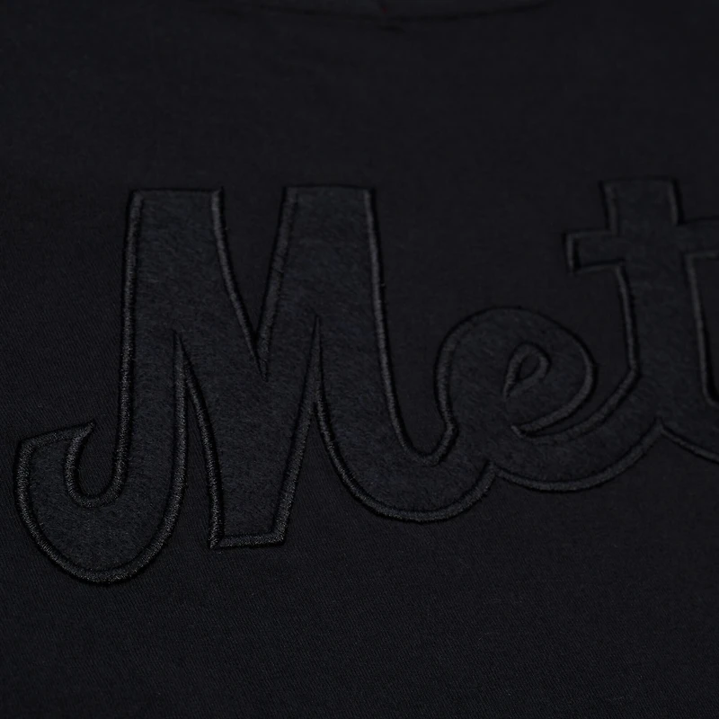 T-shirt court noir Mitchell & Ness New York Mets Cooperstown Collection Phantom pour femme