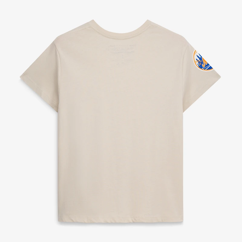 T-shirt rétro Mitchell & Ness Mike Piazza crème New York Mets Cooperstown pour femmes