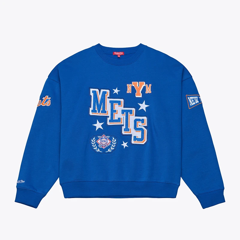 Women's Mitchell & Ness Royal New York Mets Pep Rally Sweatshirt
