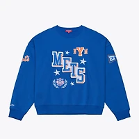 Women's Mitchell & Ness  Royal New York Mets Pep Rally Sweatshirt