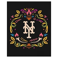 Women's New Era Black York Mets Día de los Muertos V-Neck T-Shirt
