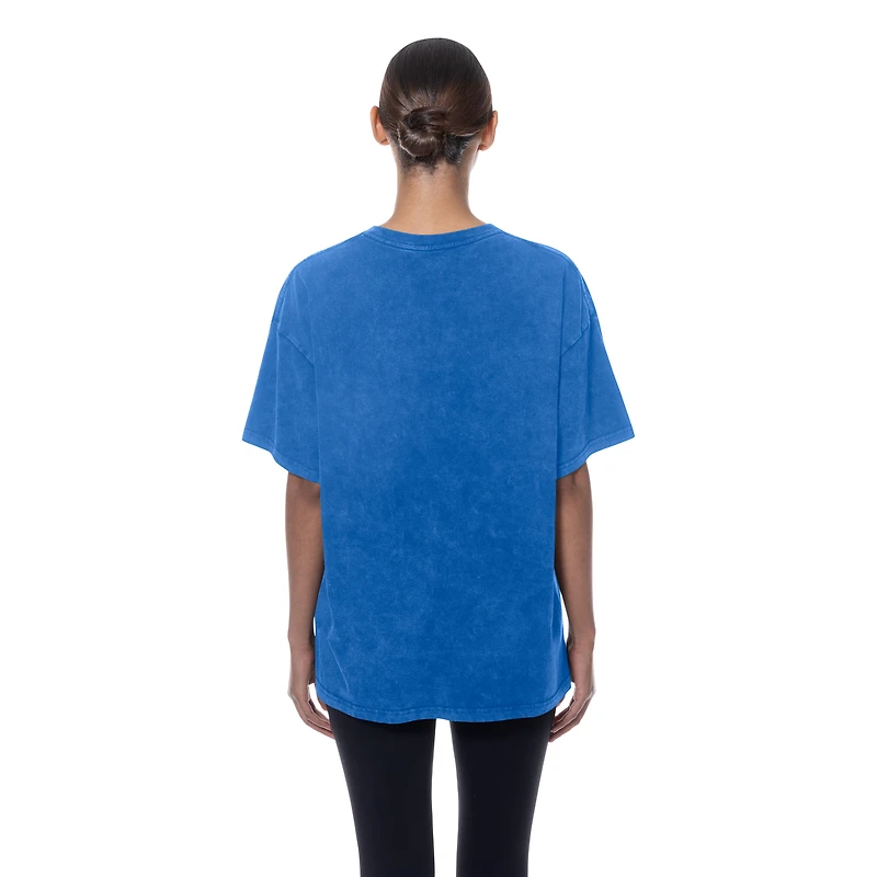 T-shirt oversize bleu délavé minéral New Era pour femme des Mets de York